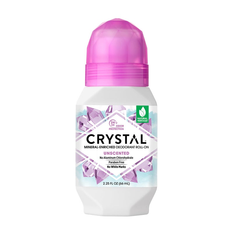 CRYSTAL Mineral Deodorant Roll-On Unscented Body Deodorant With 24-Hour Odor Protection, Aluminum Chloride & Paraben Free, 2.25 FL OZ (Packaging May Vary) - Image 1