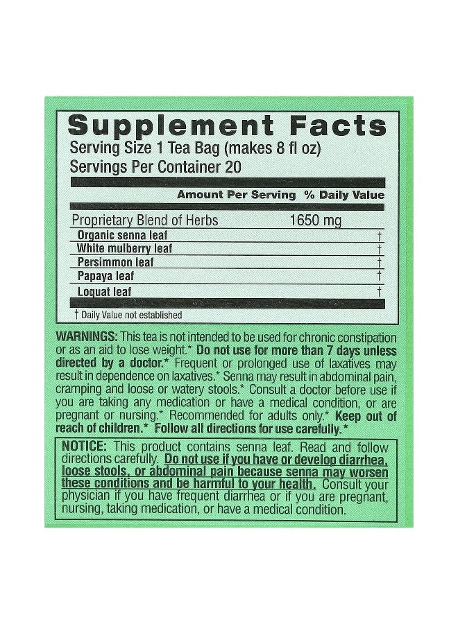 Triple Leaf Tea Triple Leaf Tea, Ultra Slim, Herbal Tea, With White Mulberry Leaf, Caffeine-Free, 20 Tea Bags, 1.16 oz (33 g)  - Image 2