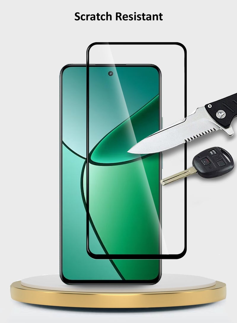 Wtech Realme 12+ / 12 Plus 5G 2024 Premium E2E Full Glue Full Cover Tempered Glass Screen Protector - (MSGECN) Clear/Black - Image 2