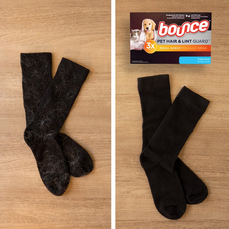 Bounce أوراق تجفيف ميغا من باونس لحماية من شعر الحيوانات والوبر مع 3X مقاتلي شعر الحيوانات، رائحة منعشة، 60 عدّ - Image 2