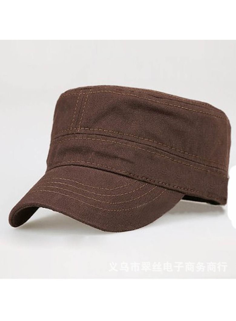 Loquat Men's Outdoor Camouflage Flat Top Hat Brown 