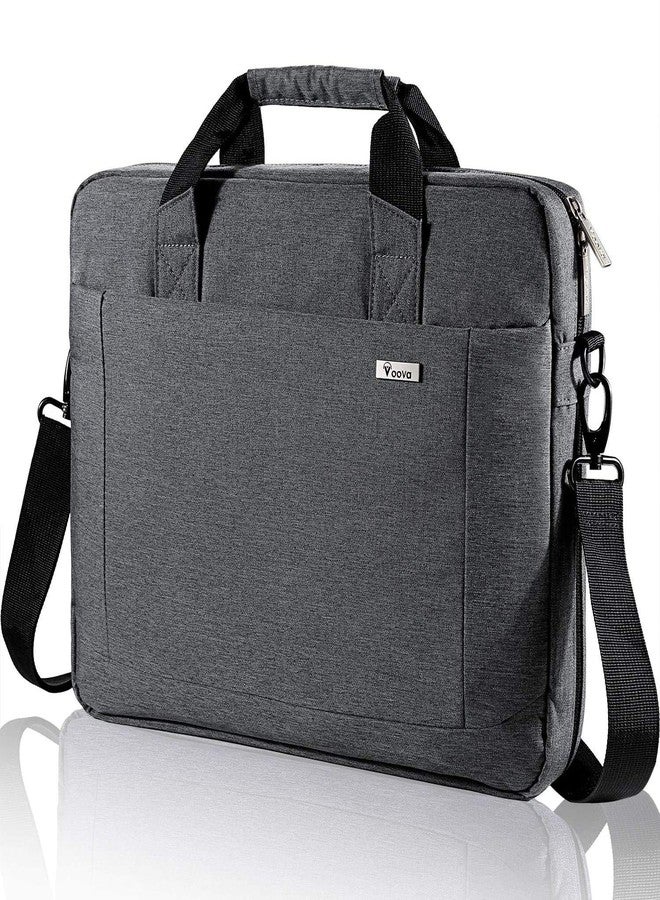 Voova Laptop Bag Case 17 17.3 Inch Computer Sleeve Messenger Bag with Shoulder Strap Expandable Waterproof Large Capacity Business Briefcase for Work Travel Fit 17-18” Laptop, Men Women, Gray - Image 1