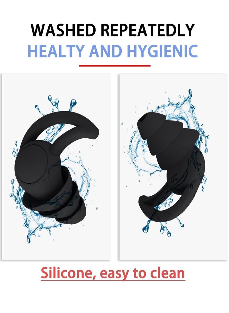 Generic 2 Pack Ear Plugs for Sleeping Noise Cancelling, Ear Plugs for Noise Reduction, Washable Hearing Protection for Work, Travel, Concert, Swimming, Sleep Snoring, Black (Black+Black)  - Image 3