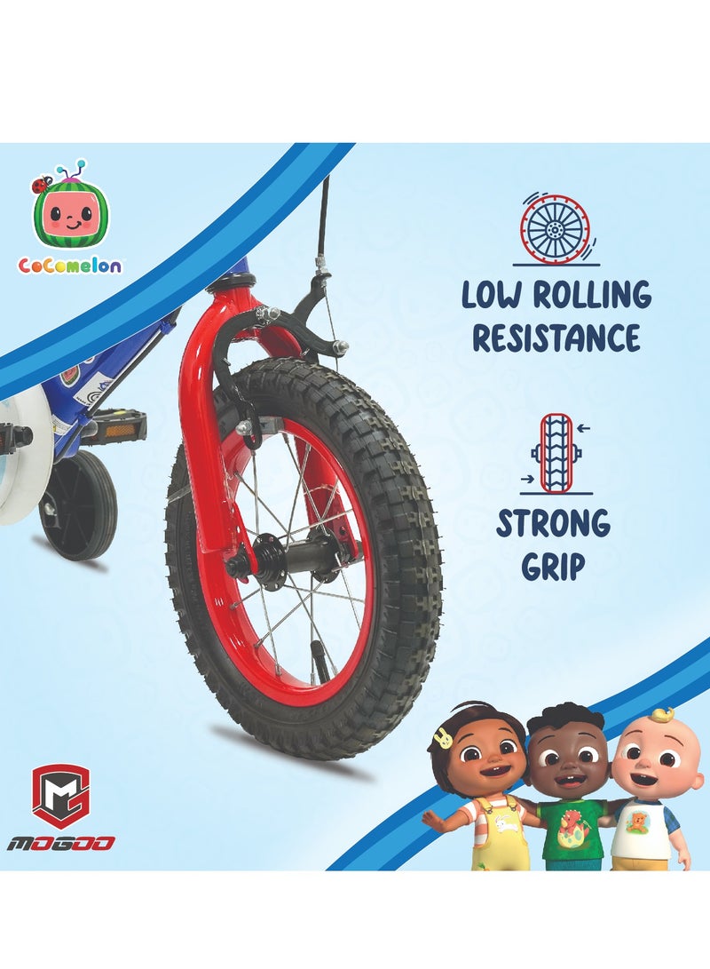 MOGOO Spark Magnesium Beats 12-Inch Kids Bike|12 Inch Wheel Size|Adjustable Seat |Training Wheels | Cocomelon Blue Color - Image 4