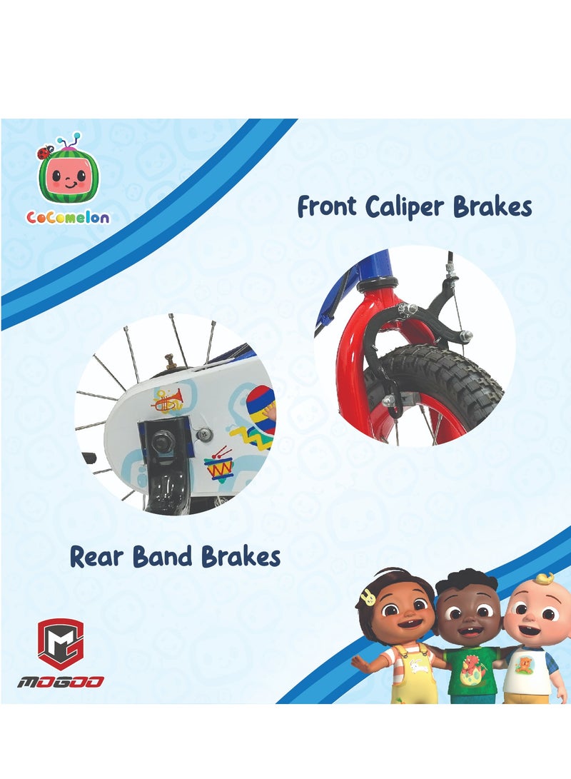 MOGOO Spark Magnesium Beats 12-Inch Kids Bike|12 Inch Wheel Size|Adjustable Seat |Training Wheels | Cocomelon Blue Color - Image 5