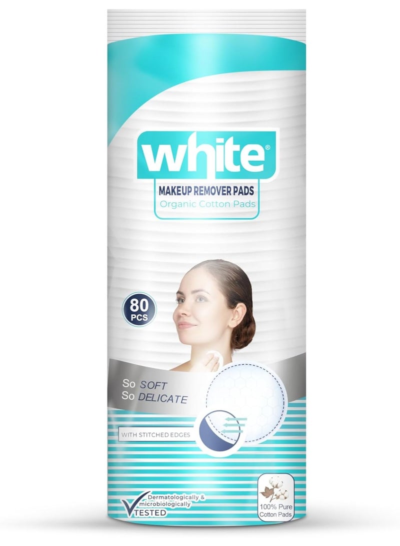 White Premium Cotton Quality Makeup Removal Pads 80 Pcs - Image 5