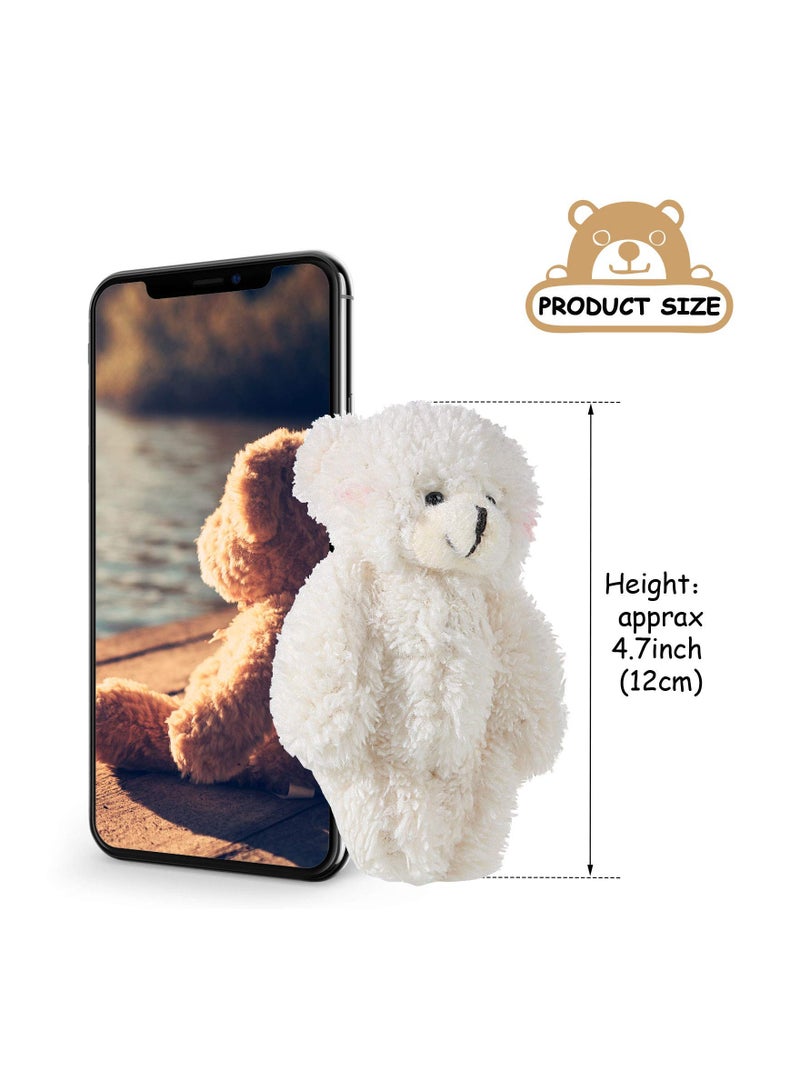 Cute Mini Plush Bear Toys Soft Stuffed Animal Keychains Perfect for Birthday Wedding Graduation Party Favors 8PC 12CM - Image 5