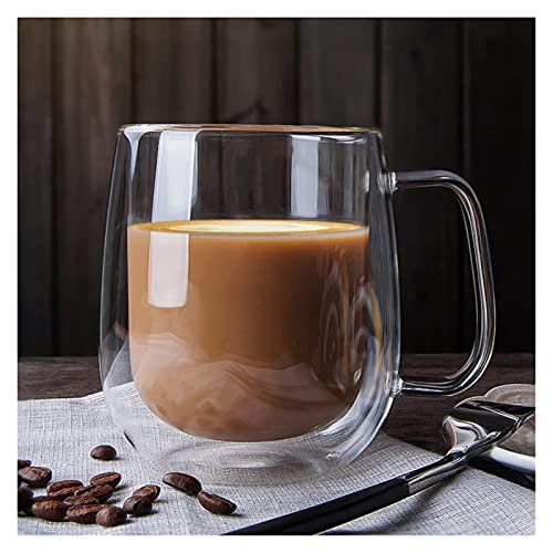 Baskety Double Wall Mug 250ML Glass Mug Double Wall Heat Resistant Cup Stylish Double Wall Glass Coffee Cup Heat Resistant Glass (Pack of 2) - Image 5