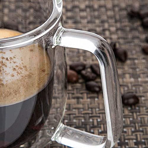 Baskety Double Wall Mug 250ML Glass Mug Double Wall Heat Resistant Cup Stylish Double Wall Glass Coffee Cup Heat Resistant Glass (Pack of 2) - Image 4