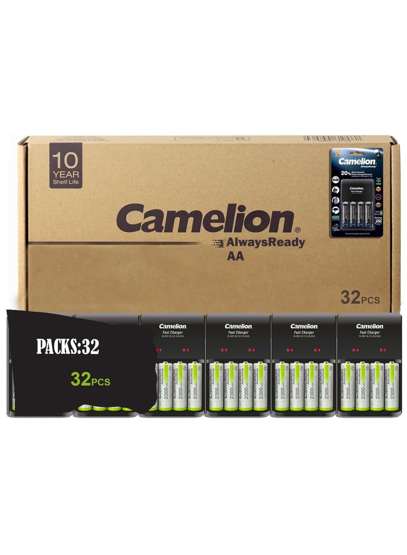 Camelion Camelion Battery Charger With 4 Battery 100-240V Input 32 Packs