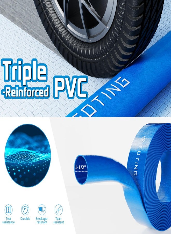 FOTING 50FT Pool Backwash Hose 1-1/2 IN, Heavy-Duty Discharge Hoses PVC Pool Drain Hose, Lay Flat Hose for Pool Drainage, Sump Pumps, Yard, Water Transfer, Weather-Proof Water Pump Hose - Image 3