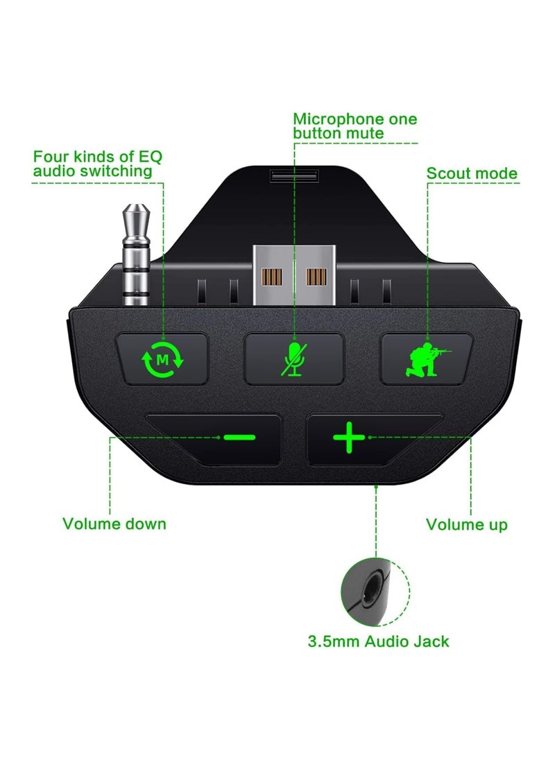 XICEN - XICEN Stereo Headset Adapter for Xbox,Audio Mic Headphone Adapter for Xbox One/One S/X/Elite 1/ 2/ Series S/X,Adapter Adjust Audio Balance - Image 1