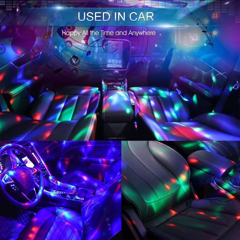 Boolian USB Mini Voice-Activated Magic Ball & Disco Ball Light - Portable Mini Strobe LED Car Atmosphere Light - Suitable for Christmas & Halloween Decoration - White (2 pcs) - Image 4