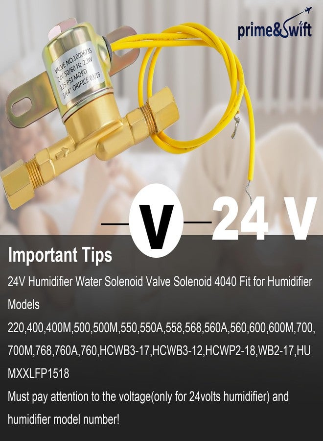 prime&swift 4040 A2012-S118 600 550 Solenoid Valve fit for Aprilaire Whole House Humidifier 400 500 700 560 600M 700M 768 760A 568 560A B2035-S2 B2035-S5 B2035-S54,B2035-S55 24V 2.3W 60 Hz Yellow prime&swift - Image 3