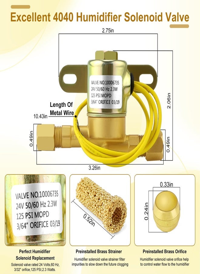 prime&swift 4040 A2012-S118 600 550 Solenoid Valve fit for Aprilaire Whole House Humidifier 400 500 700 560 600M 700M 768 760A 568 560A B2035-S2 B2035-S5 B2035-S54,B2035-S55 24V 2.3W 60 Hz Yellow prime&swift - Image 5