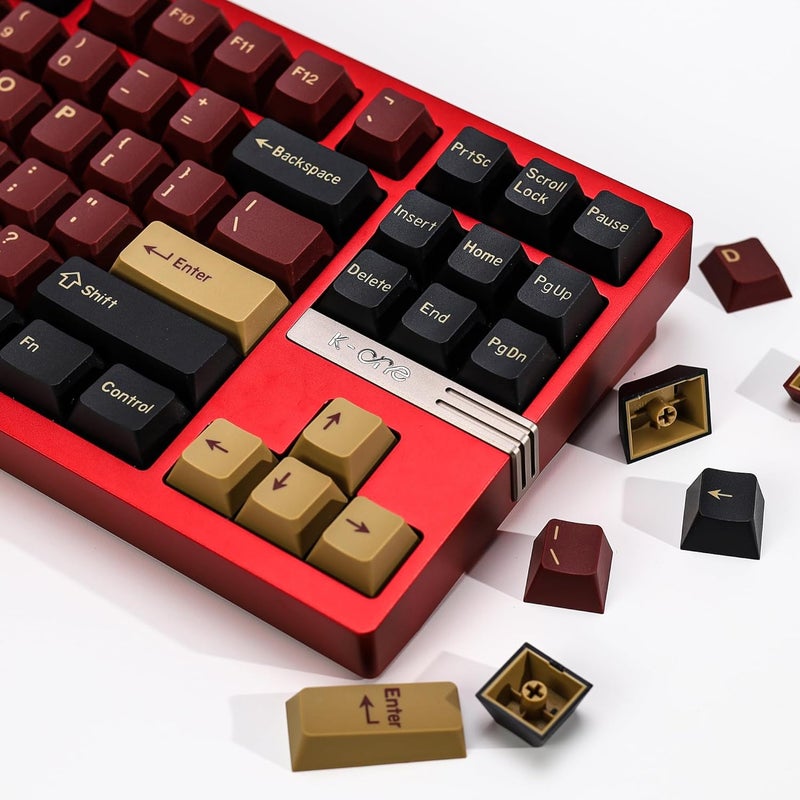 KBDiy 174 Keys Clone Red Samurai Key Caps PBT Double Shot Custom Keycap Set,Keycaps 60 Percent,Cherry Profile Keycaps for GK61/64/68/84/87/100/104/108 Mechanical Keyboard - Image 5