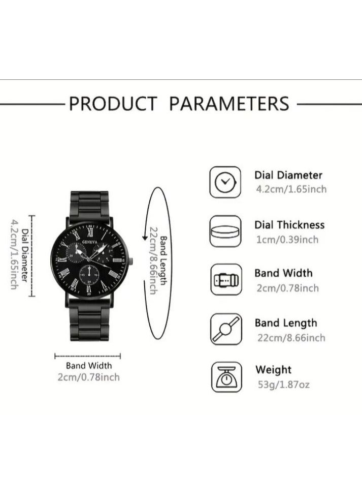 Geneva Luxury Men's Fashion Watch in Black  - Image 2