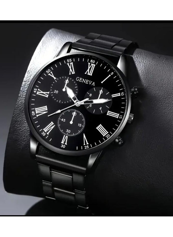 Geneva Luxury Men's Fashion Watch in Black  - Image 4