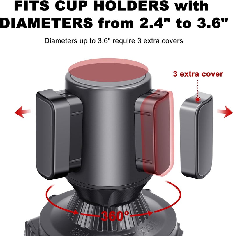 Cup Holder Tray for Car Cup Holder Expander for Car, 3 in 1 Expandable Car Food Table Tray for Eating - Road Trip Essentials, Car Gadgets for Men, Car Travel Accessories Fits 12-40 oz - Image 4