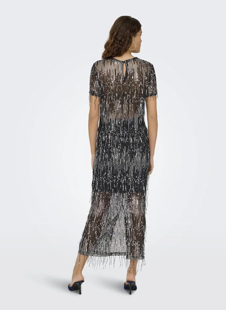 ONLY Sequin Detail Crew Neck Top