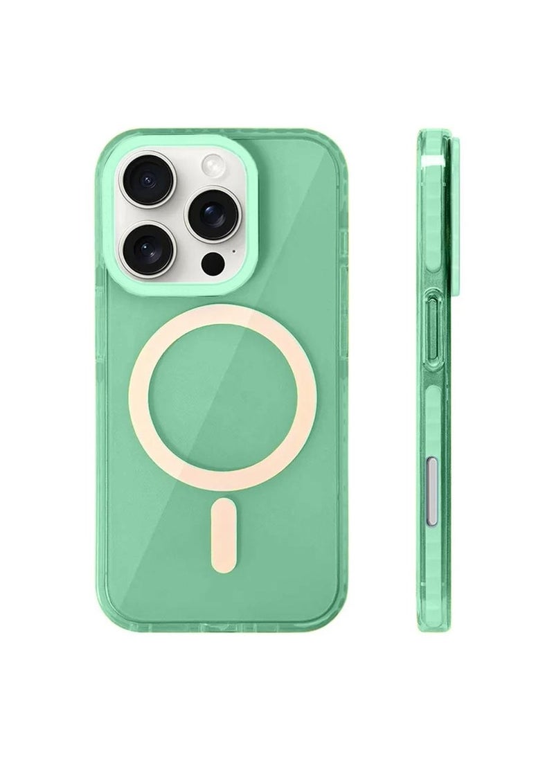 Techie - Apple iPhone 16 Pro Max MagSafe Trendy Neon Clear Color Vibrant Fluorescent Design Case Shockproof Cover with Transparent Design, Enhanced Grip and Camera Lens Protection Frame - Green - Image 1
