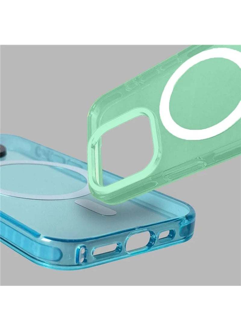 Techie - Apple iPhone 16 Pro Max MagSafe Trendy Neon Clear Color Vibrant Fluorescent Design Case Shockproof Cover with Transparent Design, Enhanced Grip and Camera Lens Protection Frame - Green - Image 1