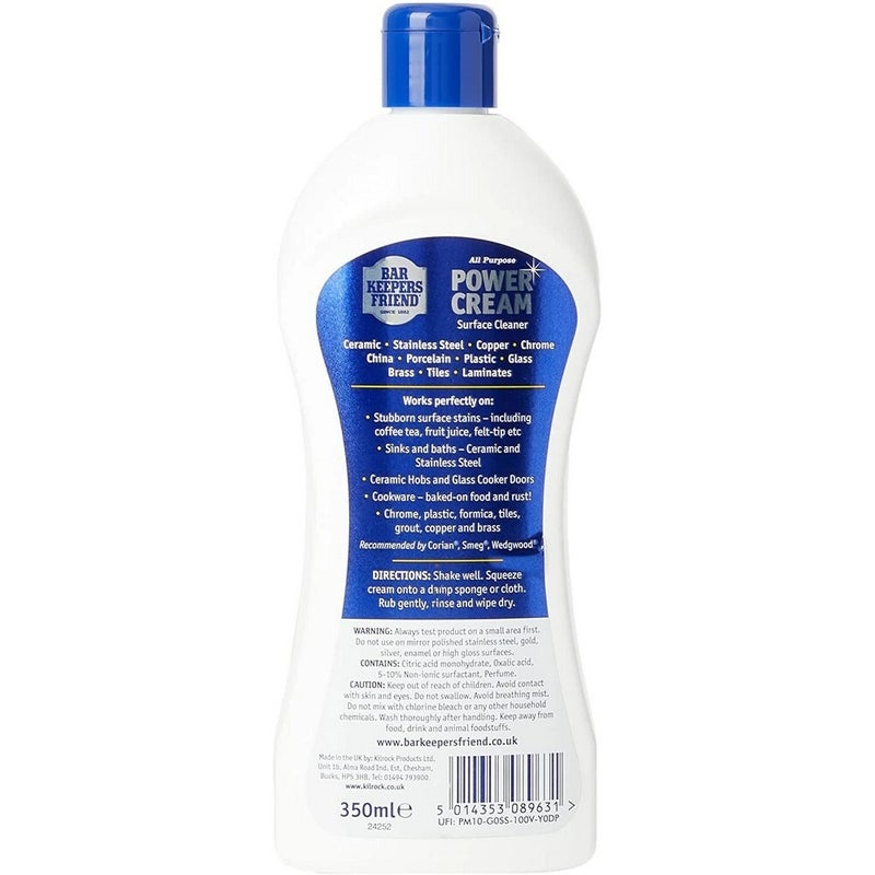 Bar Keepers Friend 350ml Surface Cleaner Cream – Multi-Purpose Stain Remover for Kitchen, Bathroom, Stainless Steel, Ceramic & Household Cleaning - Image 3