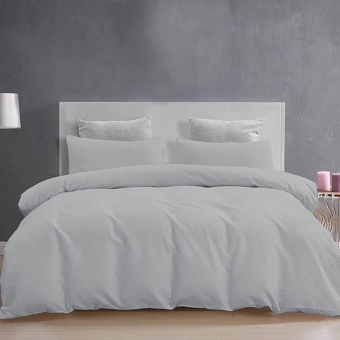 BRUSHED MICROFIBER SINGLE BED DUVET COVER SETCOMFORTER COVERRAJAI COVERBLANKET COVER 60X90 INCH QUILT COVER SINGLE BED WITH ZIPPER PILLOW COVER SILVER