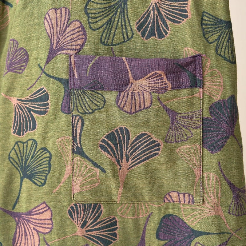 Kimono Robe 100% Cotton Gauze Ginkgo Leaf Print - Image 5