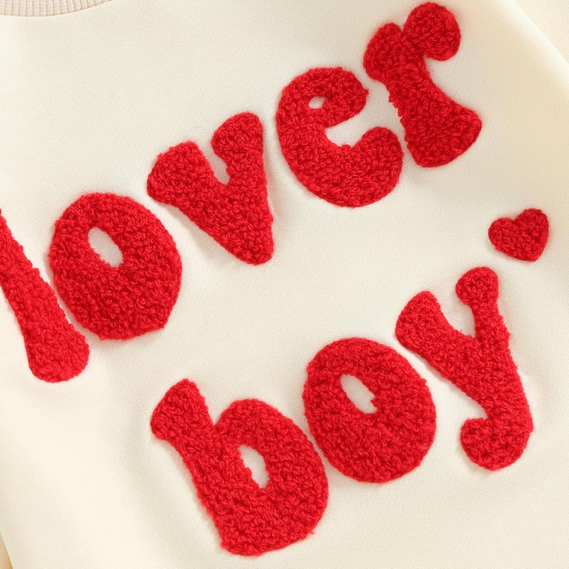 LAGKIYOJ Valentines Baby Girl Outfit Lover Boy Embroidery Long Sleeve Bodysuit Infant Sweatshirt Romper Newborn Spring Bodysuit - Image 5
