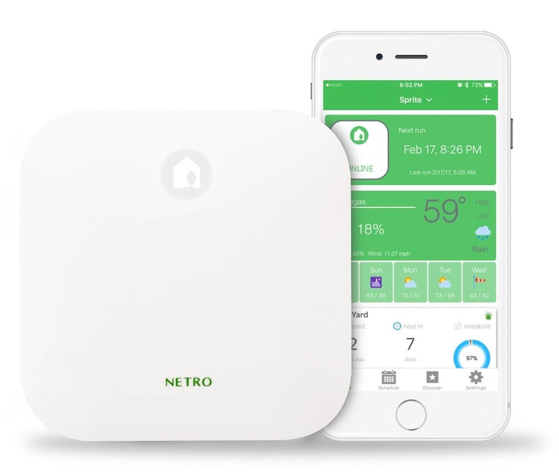 Netro Smart Sprinkler Controller WiFi Weather aware Remote access 6 Zone Compatible with Alexa