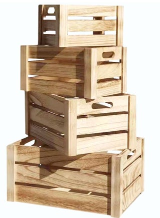 LINGWEI Decorative Wooden Storage Crates 4 piece Set - pzsku/Z0A2A5BF53852654C9E75Z/45/_/1647611947/05558f02-89fc-4f49-8c51-90287995d743