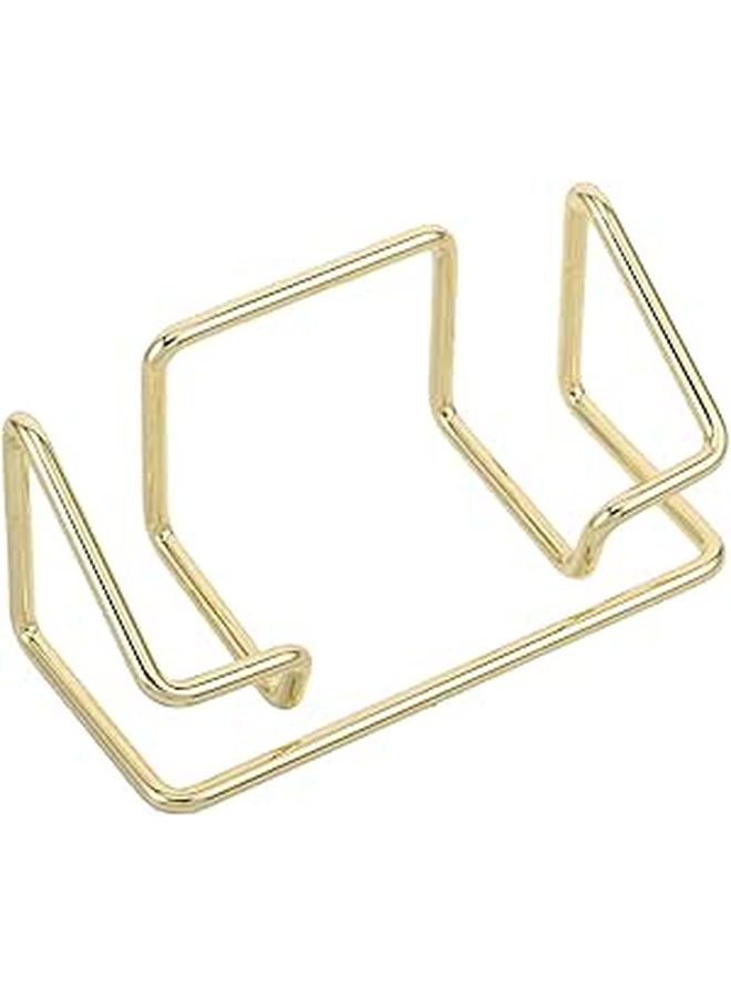Gold Finish Metal Business Card Holder Desk Organizer Office Home Use - Image 1
