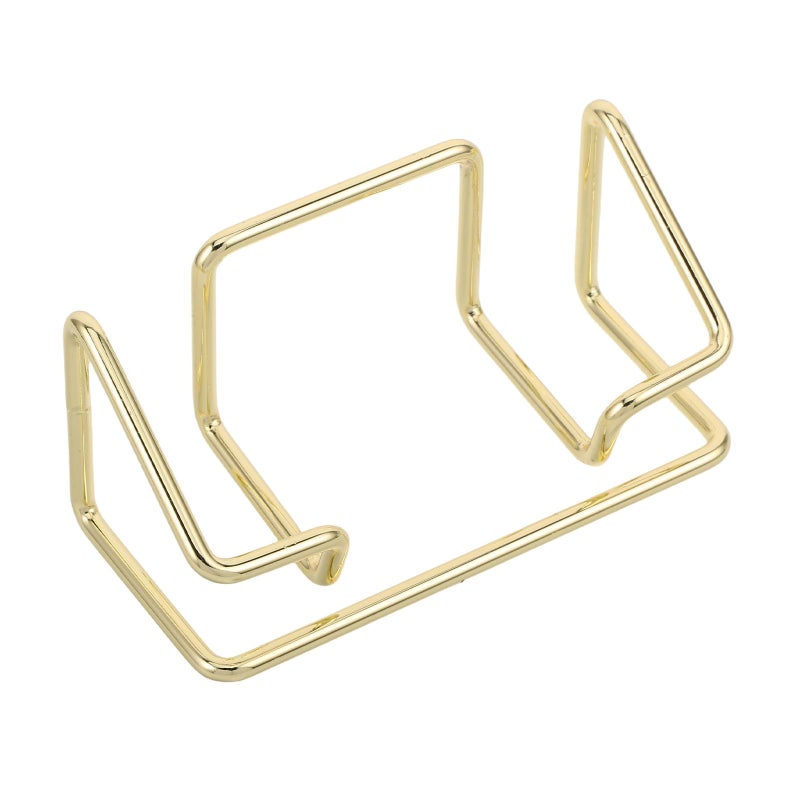 Gold Finish Metal Business Card Holder Desk Organizer Office Home Use - Image 2