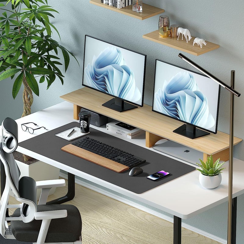 Goodern Leather Desk Pad, 31.5X15.7 In Waterproof Pu Leather Desktop Mat, Black - Image 5