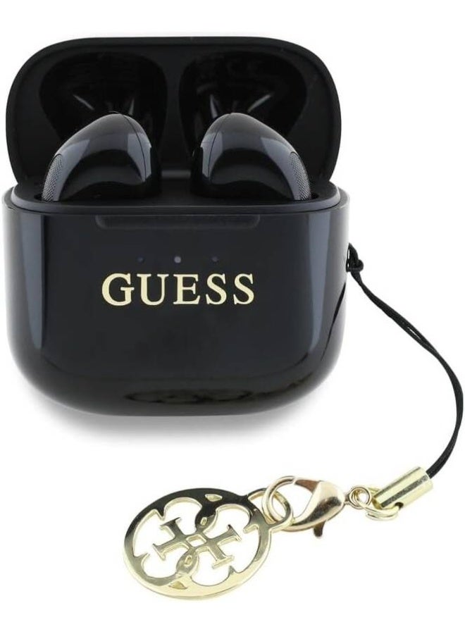 GUESS CG Mobile GUESS CHERM TWS Wireless Earbuds, with a glossy effect and classic logo, 1.5-hour fast charging, Bluetooth version 5.4, 5-hour music playback time, 180-day standby time, IPX4, 13mm driver (Black) - Image 2