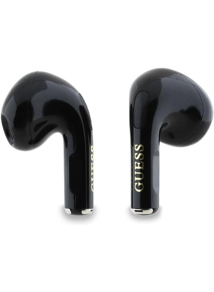 GUESS CG Mobile GUESS CHERM TWS Wireless Earbuds, with a glossy effect and classic logo, 1.5-hour fast charging, Bluetooth version 5.4, 5-hour music playback time, 180-day standby time, IPX4, 13mm driver (Black) - Image 3