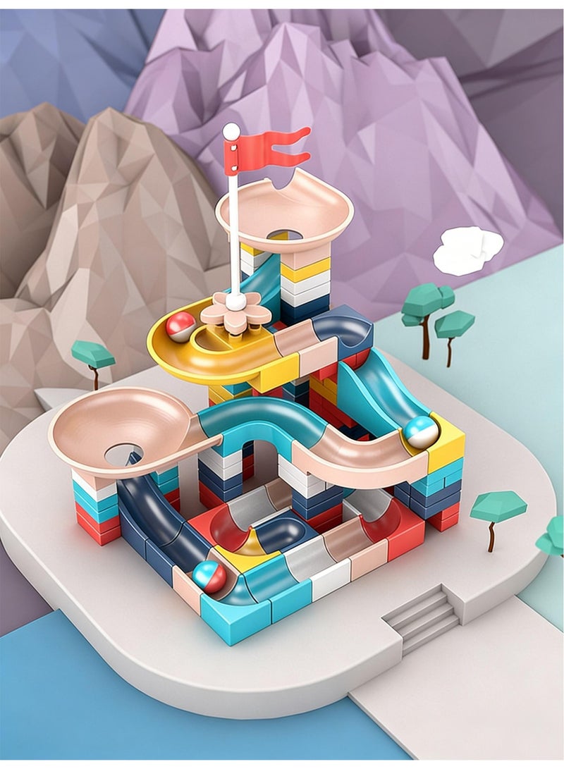 Betaoby 143-Piece Marble Run Building Blocks Set – 3D Maze Track with Electric Elevator | STEM Educational Toys for Kids Ages 3+ | Fun Learning Game for Boys & Girls - Image 2