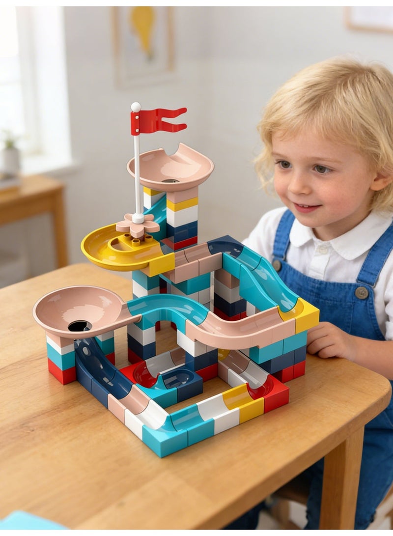 Betaoby 143-Piece Marble Run Building Blocks Set – 3D Maze Track with Electric Elevator | STEM Educational Toys for Kids Ages 3+ | Fun Learning Game for Boys & Girls - Image 3