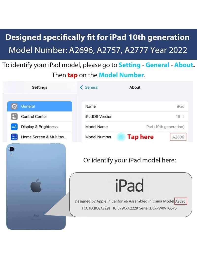 ELTRAZONE Smart Auto Wake/Sleep Cover with Built-in Pencil Holder Trifold Case for Apple iPad 10th Generation (Model A2696 A2757) - Lavender - Image 2