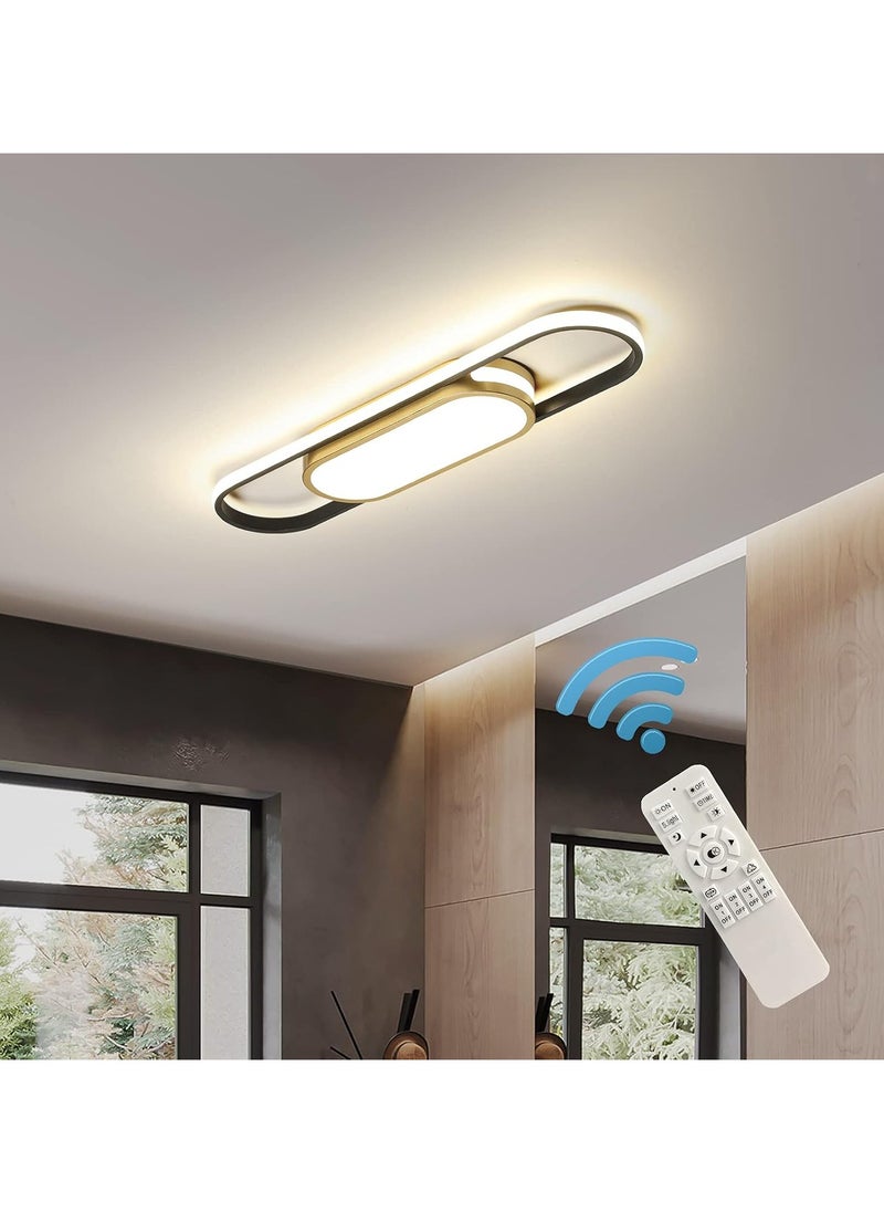 Ganeed Modern LED Flush Mount Ceiling Light (Dimmable LED Ceiling Lamp with Remote Control) Acrylic Linear Ceiling Light Fixture for Living Room, Kitchen, Dining Room, Bedroom (40W/3000-6500K)  - Image 1