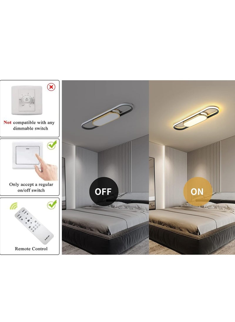 Ganeed Modern LED Flush Mount Ceiling Light (Dimmable LED Ceiling Lamp with Remote Control) Acrylic Linear Ceiling Light Fixture for Living Room, Kitchen, Dining Room, Bedroom (40W/3000-6500K)  - Image 4