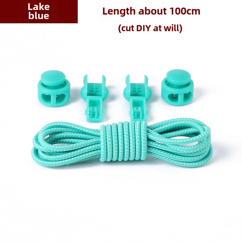 إسكدنيا Colorful Elastic No-Tie Shoelaces for Adults and Kids Lake Blue White Dot