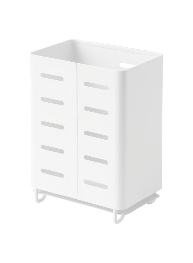 White Cutlery Stand – Compact 13 cm Utensil Holder for Kitchen Countertop or Table – Durable, Space-Saving Organizer for Spoons, Forks, Knives, and Kitchen Tools  - Image 1