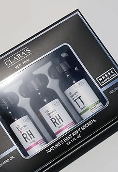 CLARA'S NEW YORK Claras New York Natures Best Kept Secrets Facial Serum Gift Set Three Full Size Tea Tree and Rosehip Oil Face Serums Moisturises and Repairs Skin Barrier 3 x 30ml - Image 2