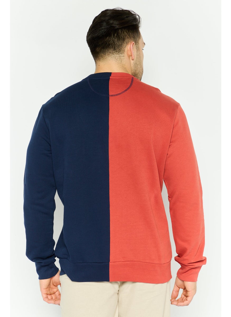 La Martina Men Crew Neck Embraided Logo Long Sleeves Sweatshirt, Navy  - Image 4