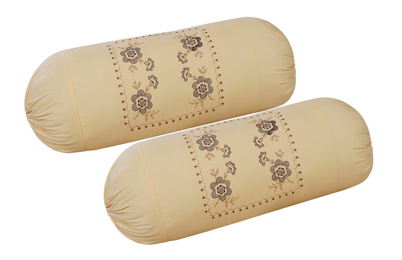 Rj Products™ Bolster Cover with Beautiful Flower Embroidery (Skin) - Image 3