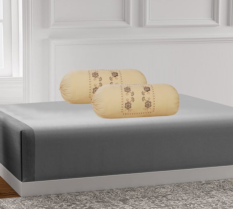 Rj Products™ Bolster Cover with Beautiful Flower Embroidery (Skin) - Image 2