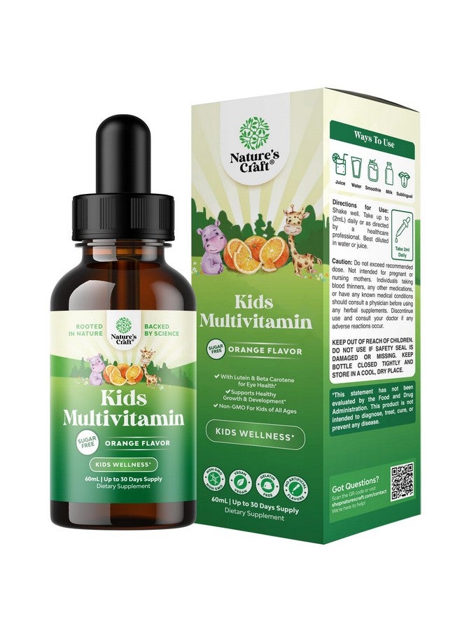 Natures Craft مكملات ناتشرز كرافت السائلة المتعددة الفيتامينات لدعم مناعة الأطفال - مكمل لذيذ للأطفال مع فيتامينات A و C و D3 و E و B6 لجميع الأعمار بامتصاص عالي - Image 1