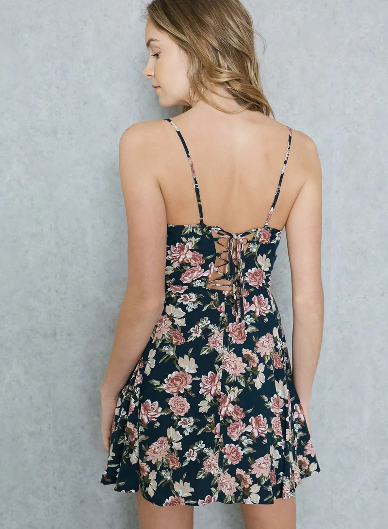 FOREVER 21 Floral Print Skater Dress